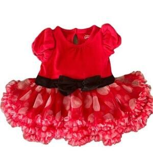Disney Minnie Mouse Costume Bodysuit for Baby Red Infant Girls Size 12-18